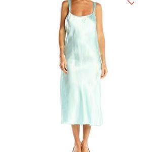 D-247 Oscar de la Renta Pink Label silky midi gown AQUA sz S